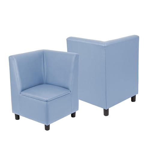 Image of FDP Kid Comfort Collective Modular Corner Armless Armless Chairs, 2-Pack - Powder Blue