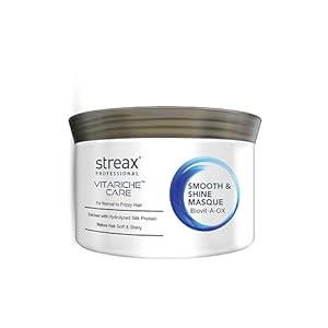 Streax Professional Vitariche Care Smooth And Shine Masque, Fresh Fragrance For Dry Hair Type, 200G,1 Count