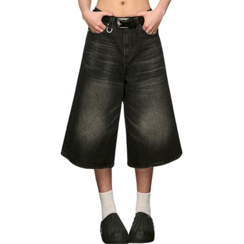 Hesaco Jorts Women Jorts Men Black Jorts Y2k Denim Shorts Jean