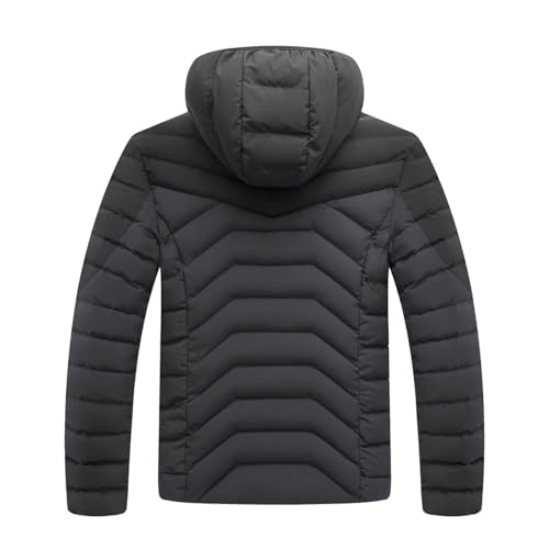 Image of Men's Lightweight Quilted Puffer Jacket with Hood Water-Repellent Windproof Cotton Coat