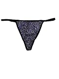 Victoria's Secret Very Sexy Subtle Rhinestones Shine V-String Panty Color Black Size Medium New