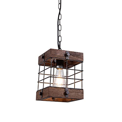 Farmhouse-Rustic-Chandelier-Light-Fixtures-1-Light-Square-Lantern-Pendant-Light-Hanging-Light-with-Adjustable-Chain-for-Kitchen-Dining-Room-Bedroom-Foyer-Hallway Farmhouse Rustic Chandelier Light Fixtures 1 Light Square Lantern Pendant Light Hanging Light with Adjustable Chain for Kitchen Dining Room Bedroom Foyer Hallway