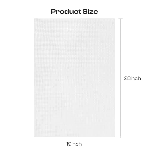 Image of Caydo Large Aida Cloth, 14 Count White Cross Stitch Fabric for Craft Embroidery, Handmade Needlework, DIY Handicrafts(28x19 inch)