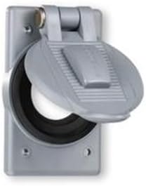HUBBELL HBL7425WOA Weatherproof Cover AC FS/FD Straight Blade 1.58 Diameter Gray