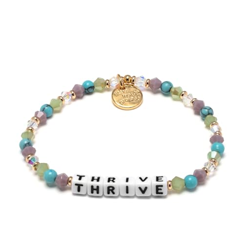 Little Words Project Thrive Bracelet The Original Word Bracelet Made with Colorful Beads and Gold-Plated Brass Hardware Handcrafted Design & Positive Message One Size Fits Most