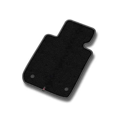 M MOTOS Alfombrilla De Conductor Velours Premium De 1 Pieza Compatible Con Peugeot 407 2004-2011 - Premium, Piel, Blanco Lado Del Conductor - Experimente Un Nuevo Confort De Conducción Con Una Alfombr