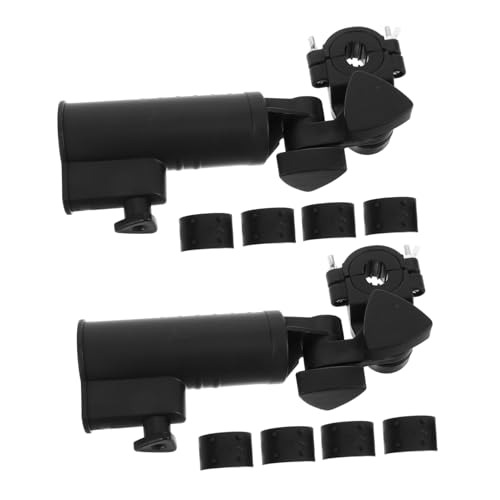 iplusmile 2個ゴルフ用プッシュカート傘ホルダー ブラックプラスチック製 クランプ式傘立て ゴルフトロリー用アクセサリー 雨天 晴天対応 取り