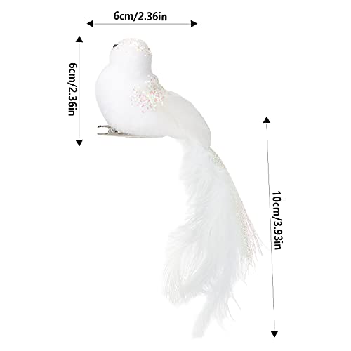 Lalilali 12Pcs Artificial Red Cardinal Birds With Clip Cardinal Ornaments For Christmas Tree White Feather Bird Ornaments Diy Craft For Wedding Decoration Party Accessories #TOP5