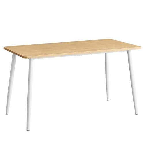 VASAGLE Esstisch, Esszimmertisch, Küchentisch, für 4-6 Personen, Landhausstil, hitzebeständige Oberfläche, einfache Montage, 75 x 140 x 75 cm, goldeichenfarben-wolkenweiß KDT100N01 VASAGLE Esstisch, Esszimmertisch, Küchentisch, für 4-6 Personen, Landhausstil, hitzebeständige Oberfläche, einfache Montage, 75 x 140 x 75 cm, goldeichenfarben-wolkenweiß KDT100N01