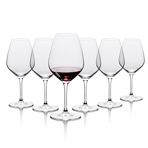 Table 12 19.25-Ounce Red Wine Glasses, Set of 6, Lead-Free Crystal, Break Resistant, Pack of 4 (24 total glasses)