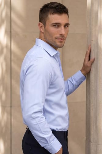 Image of Louis Philippe Men's Slim Fit Easy to Iron Everyday wear Premium Cotton Full Sleeve Solid Formal Shirt