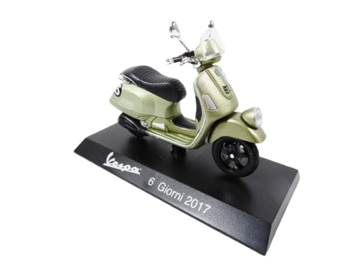 OPO 10 - Scooter Miniature de Collection 1/18 Compatible avec Piaggio Vespa 6 Giorni Vert - 2017 - Ves1054