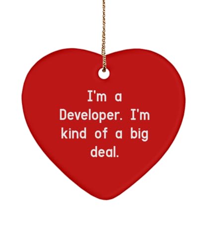 Fun Developer Gifts, I'm a Developer. I'm Kind of a Big, Birthday Unique Gifts, Heart Ornament for Developer from Team Leader, Developer Mug, Coffee Mug, Travel Mug, Gift Card, Office Supplies, Desk