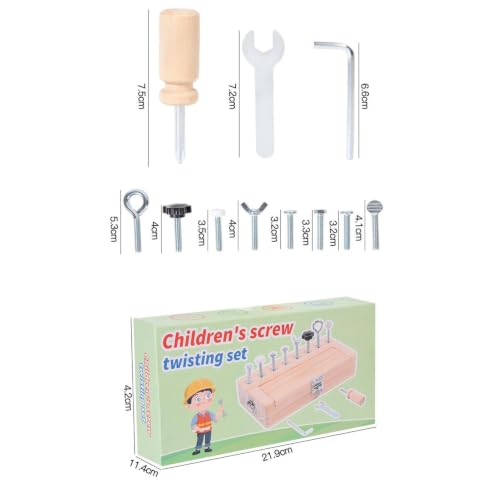 Juego de destornilladores STEM con tablero de madera resistente para coordinación infantil 7