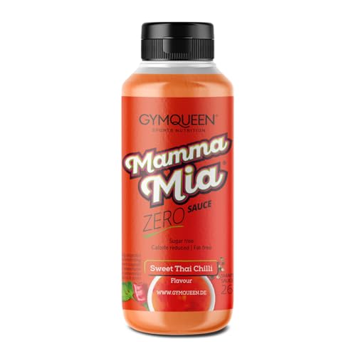 GymQueen Mamma Mia Zero Sauce, a basso contenuto calorico, a basso contenuto di grassi, senza zuccheri aggiunti, per rifinire piatti o come condimento per insalata, vegetariano, Peperoncino Dolce Thai