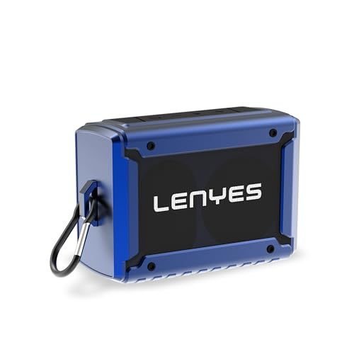 Image of Lenyes S221, Wireless Bluetooth Portable Speaker, 360 Degree Sound, 10W Output, 3 Hours Playtime, Bluetooth v5.0, Aux /TF Card /USB Input, TWS Function, Type-C Charging Port, with Carrying Hook (Blue)