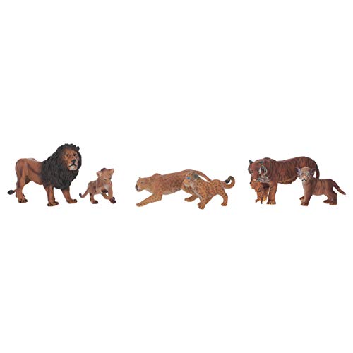 Class Collections Lion Cheetah And Tiger Families Animal Figure 5 Inch Children's Toy 6 Piece Playset #TOP5