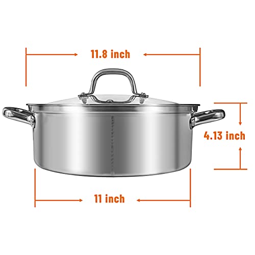 MyLifeUNIT Shabu Shabu Pot, 4.5 Qt 304 Stainless Steel Hot Pot with Divider, 11.8 Inches Soup Cookware for Induction Cooktop, Gas Stove by MyLifeUNIT - Image 5