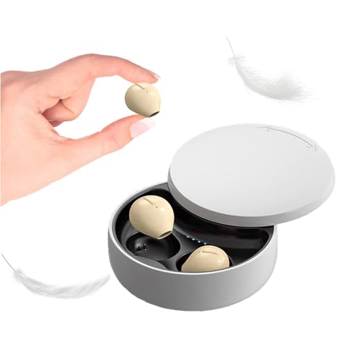 Loluka Invisible Earbuds Sleep Smallest Bluetooth Earbuds Mini Wireless Ear Buds Discreet Bluetooth Earpiece Tiny Hidden Small Ears Earbud for Work Headphones True Wireless Earpiece with Charging Case