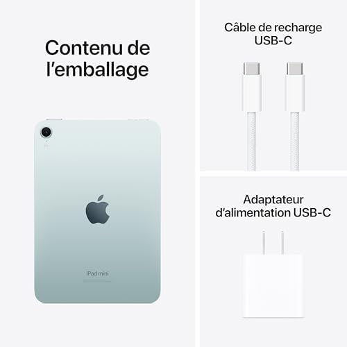 Apple iPad mini (A17 Pro): Apple Intelligence, 8.3-inch Liquid Retina Display, 128GB, Wi-Fi 6E, 12MP Front/12MP Back Camera, Touch ID, All-Day Battery Life β Blue - 5