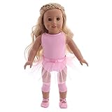 Ballet Skirt Doll Clothes for 18 inch Girl Doll Handmade Fashion Pink Ballerina Outfits Set Dance...