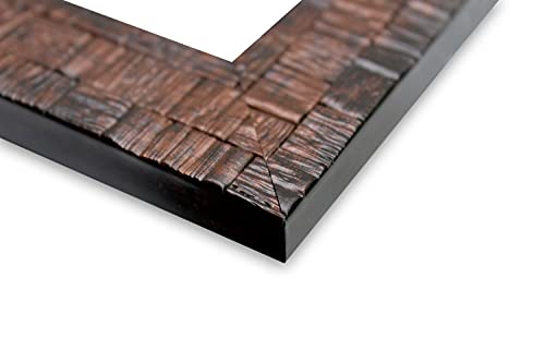Image of Photo frame 10x14 Inch set of 2 Box Brown Color flexiable Glass (acrylic) & synthetic wood customized Modern Collage Photo Frames for Wall Hanging