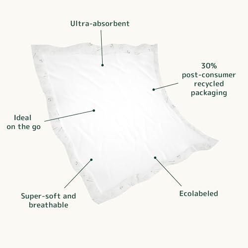 Image of Bambo Nature Baby Disposable Changing Mats, Ultra Soft For Comfort, Ultra Absorbent, Bed Wetting Leakage Protection, Skin Friendly, Dermatologically Approved, Absorbs Up to 1300ml, 60x60cm, Pack of 10
