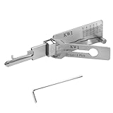 KW1 Hauptschlüssel-decoder aus Edelstahl,LiShi 2-in-1 Lock Pick und Pick-Werkzeuge,Autoschlüssel-Leser,Lockpicking Set Mehrzweck-Wartung,Reparatur-Kits,robuste Handwerkzeuge, Silber