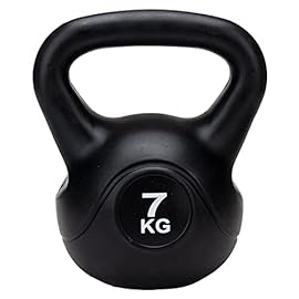 Mind Reader Kettlebell 7 KG, Dumbbell, Cast Iron, Home Indoor Strength Training Equipment, Black