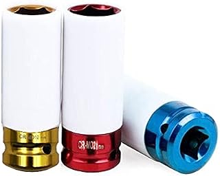 Auto Parts 3pcs 17/19/21mm Tire Protection Sleeve Wheel Deep Impact Nut Sockets for Car Accessories in Red, Yellow, Blue DaJiKan