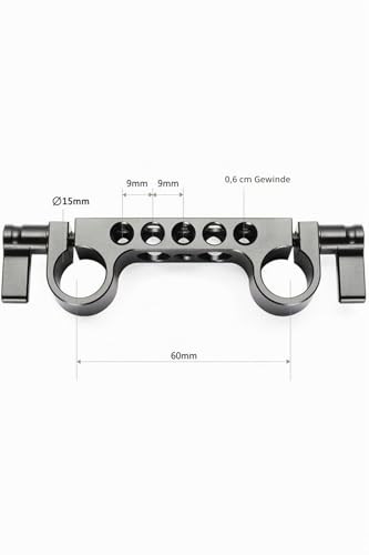 SMALLRIG, Klemme, 15 mm Rod (2 Packungen) mit 1/4-Zoll-Gewinde für 15 mm Rail System 2061