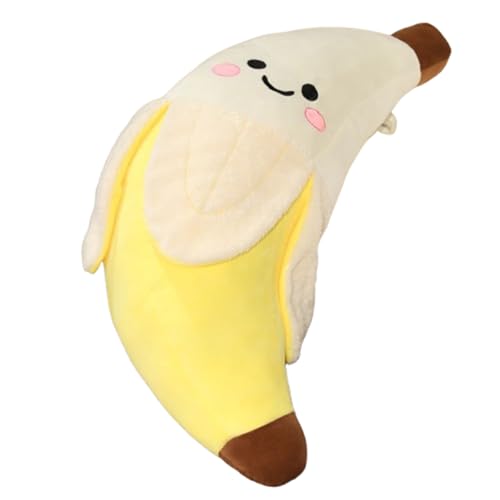 champracer plüschtier Banane Stofftier Kawaii Banane Kissen Langes,lüschtier Banane Stofftier Kawaii Banane Kissen Langes,Kinder-Plüsch-Bananenkissen Gefüllte Bananen Plüschtiere (Weiß,25cm)