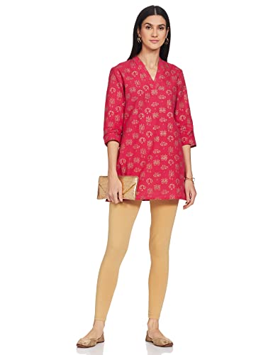 Image of Zemyra Women's Cotton Regular Kurta (AW20TUN1 Fuchsia S Small)
