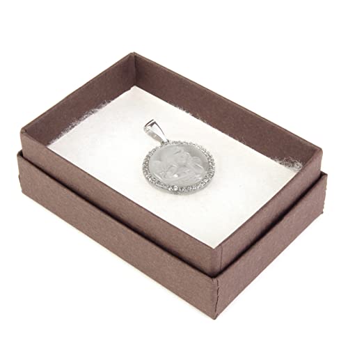 925 Solid Sterling Silver Mother of Pearl Child Angel Cameo Pendant Round 19mm4