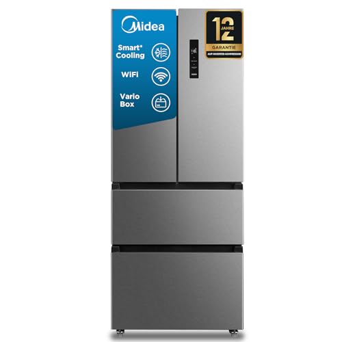 Midea MERF402FIE02 Kühl-/Gefrierkombination French Door, 178cm Höhe, 70,3cm Breit/WiFi-Steuerung/NoFrost,Vario Box, Inverter Kompressor/ 244L Kühlteil,147L Gefrierteil