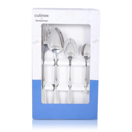 Image of Culinex Premium 18 /8 Stainless Steel 20-Piece Cutlery Set Fest Classic 2 Service Spoon, 6 Spoon, 6 Fork & 6 Tea Spoon By thinKitchen