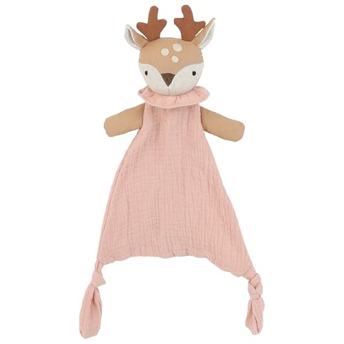 Image of MON AMI Fawn Security Blankie for Babies | 10-Inch Cotton Lovey Blanket | Knotted Plush Animal Security Blanket | Perfect Newborn Essential for Birthdays & Baby Showers