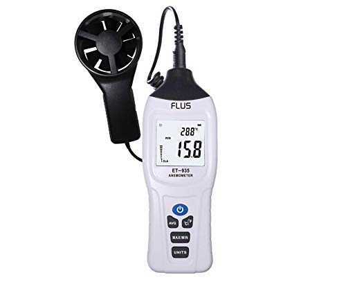 Digital LCD Cost-Effective Anemometer ET-935 Wind Speed Meter -30℃～60℃(-22℉～140℉) 0.4～30 m/s; 0.8～58.3 Knots; 0.9～67 MPH; 78.7～5905 ft/min; 1.4～108 Km/h
