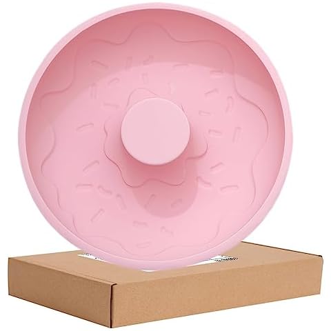 REKIDOOL Big Size Silicone Donuts Pan Non-stick Cake Baking Molds for Bagel and Doughnut (8 Inch Pink) Cover