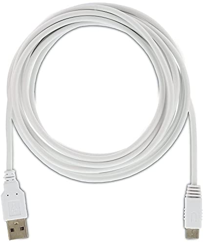 Fasizi 2 szt. 3-metrowy bardzo długi kabel zasilający USB do GamePad Wii U (3 metry) - biały