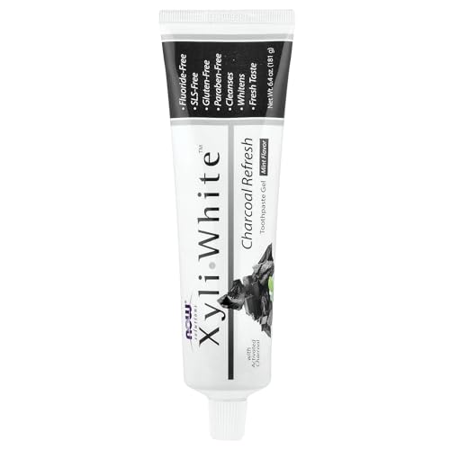 NOW Solutions, Xyliwhite™ Toothpaste Gel, Charcoal Refresh With Activated Charcoal, Cleanses and Whitens, Fresh Taste, 6.4-Ounce