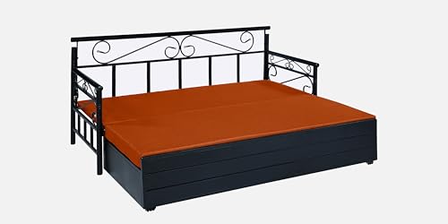 Image of 3 Seater Metal Sofa Cum Bed with Hydraulic Storage | Queen Size Sofa Cuma Bed | 3 Seater Sofa Set, Metal Sofa Set for Living Room (Rust, Queen Size (76 inch x 60 inch))