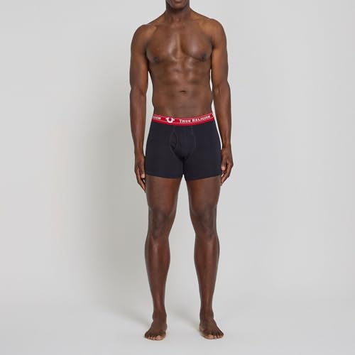 True Religion 4 Pack Cotton Stretch Boxer Briefs- Black