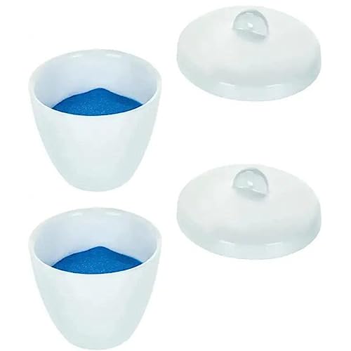 Porcelain Crucible with Lid | Pack of 2 Crucibles & 2 Lids | 25 ml | Heat Resistant Crucible for School, College & Laboratory Experiments