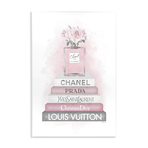 Image of 'Pink Roses Perfume Bottle Glam Fashion'| Wall Plaque Art | Stupell Industries | 10 x 15 Inches, Easy to Hang and Sturdy, Made in USA, by Amanda Greenwood