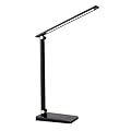 JOOEASI LED Desk Lamp with USB Charging Port,Dimmable Reading Desk lamp for Home&Office with 3 Brightness Level,5 Lighting Modes,Touch Control,45 Minutes Auto-Off Timer,Foldable Lamp Black
