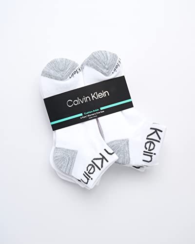 Image of Calvin Klein Quarter Socks for Women - 6 Pack Cushioned Ankle Socks - Quarter Cut, Breathable, Lightweight, Athletic Design