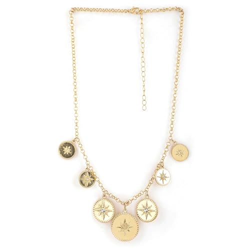 Rubans 18K Gold Plated Embossed Star charm Necklace (B0D6LWT3DX) Amazon Price History, Amazon Price Tracker