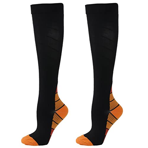 Socks,Unisex Colored Elastic Simple Compression Stockings Outdoor Cycling Running Breathable Sports Knee High Socks