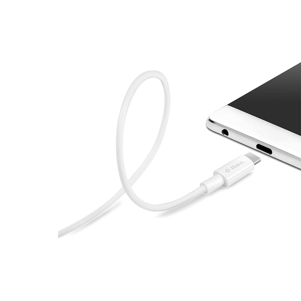 ttec USB-C - USB-C 120cm 60W PD/QC Hızlı Şarj/Data Kablosu Beyaz